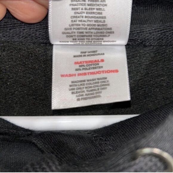 Petals and Peacock Oversized Unisex Black Hoodie(Size Small) - Picture 6 of 7